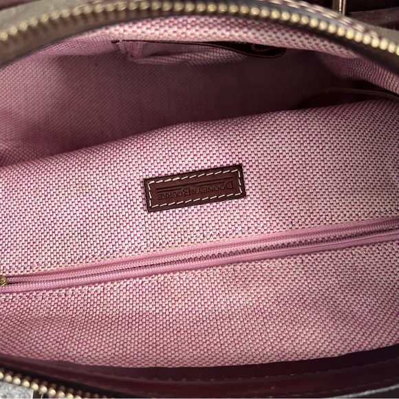 Dooney & Bourke Leather Trim Y2K Canvas Satchel Bag - Picture 4 of 11